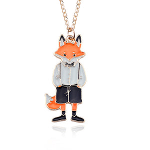 Miss Fox Mr. Fox Couple Necklace