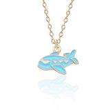 Enamel Colorful Airplane Air Plane Necklace