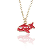 Enamel Colorful Airplane Air Plane Necklace