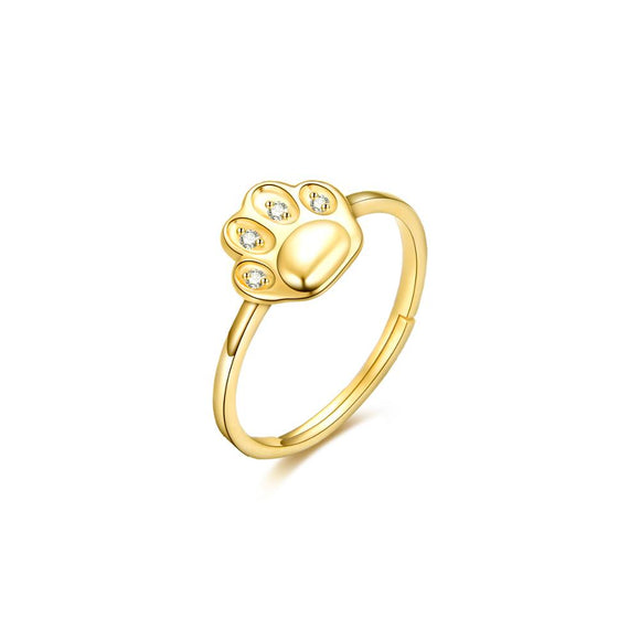 Lover Jewelry Cat Dog Paw Print Ring