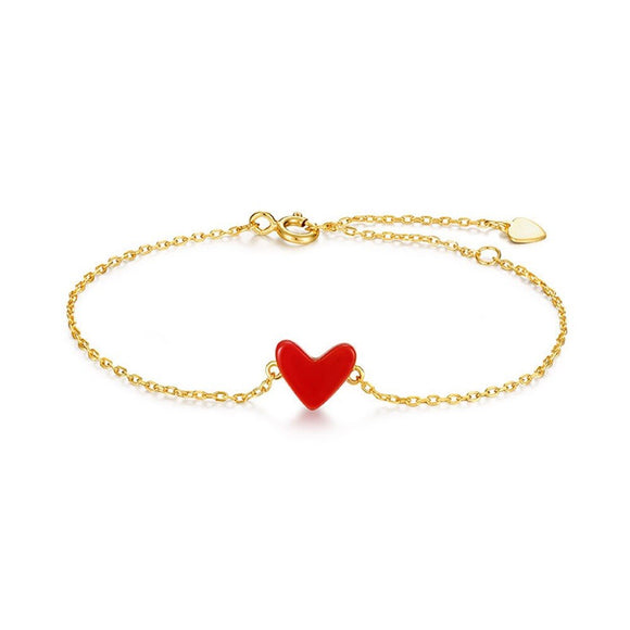 Red Love Heart Coral Bracelet