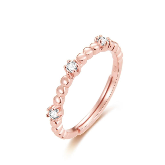 Open Rings with Pink CZ Ring